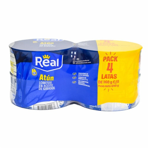 Atun lomitos en aceite de girasol real 4x 160gr