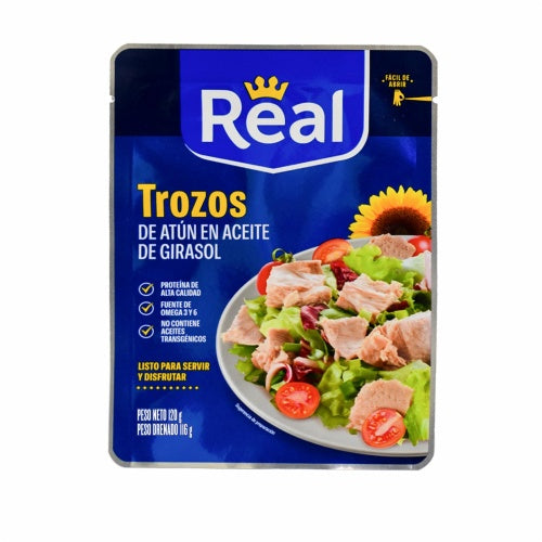 Atún Trozos En Aceite De Girasol REAL 120 G
